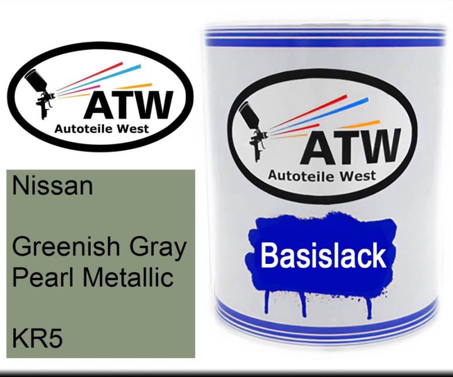 Nissan, Greenish Gray Pearl Metallic, KR5: 1L Lackdose, von ATW Autoteile West.